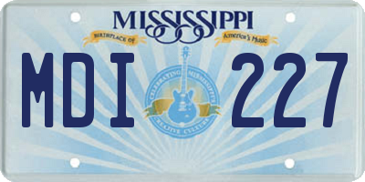 MS license plate MDI227