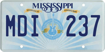 MS license plate MDI237