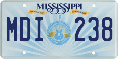 MS license plate MDI238