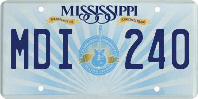 MS license plate MDI240