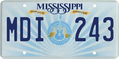 MS license plate MDI243