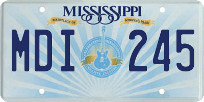 MS license plate MDI245