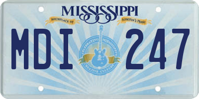 MS license plate MDI247