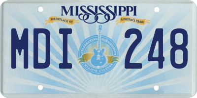 MS license plate MDI248