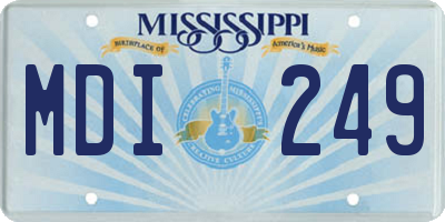 MS license plate MDI249