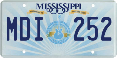 MS license plate MDI252