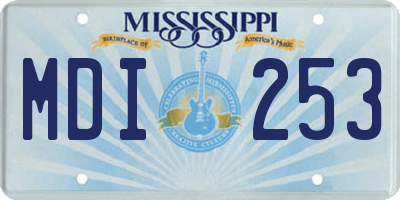 MS license plate MDI253
