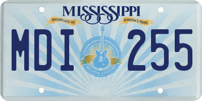 MS license plate MDI255
