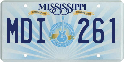 MS license plate MDI261
