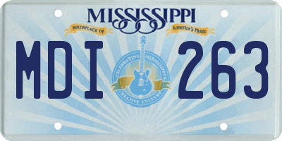 MS license plate MDI263