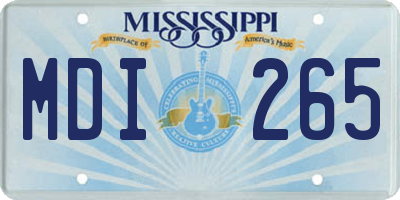 MS license plate MDI265