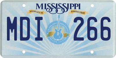 MS license plate MDI266