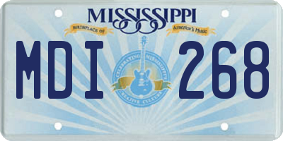 MS license plate MDI268