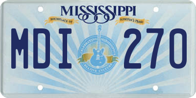 MS license plate MDI270