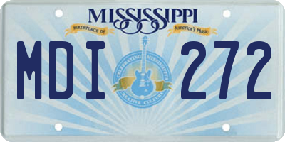 MS license plate MDI272