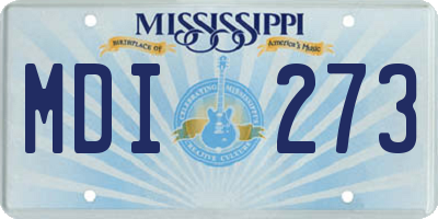 MS license plate MDI273
