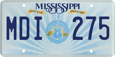 MS license plate MDI275