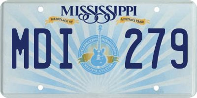 MS license plate MDI279