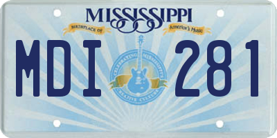 MS license plate MDI281