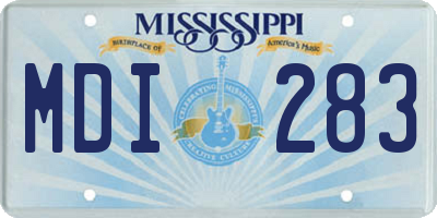 MS license plate MDI283