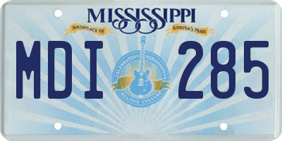 MS license plate MDI285