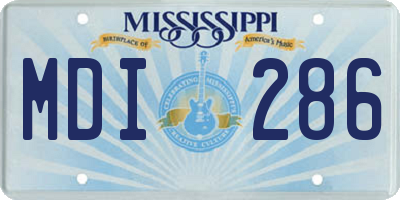 MS license plate MDI286
