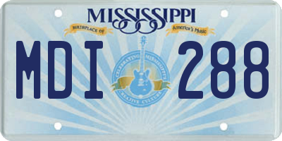 MS license plate MDI288