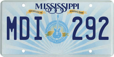 MS license plate MDI292