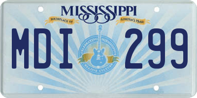 MS license plate MDI299