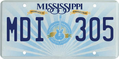 MS license plate MDI305