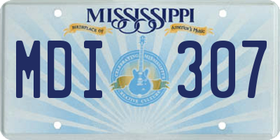 MS license plate MDI307