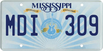 MS license plate MDI309