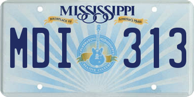 MS license plate MDI313