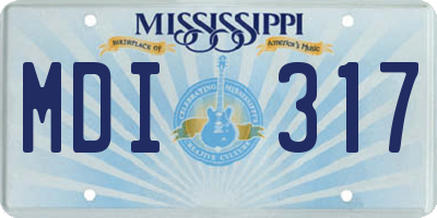 MS license plate MDI317