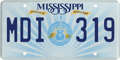MS license plate MDI319