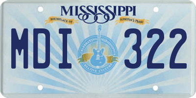 MS license plate MDI322
