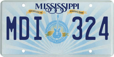 MS license plate MDI324