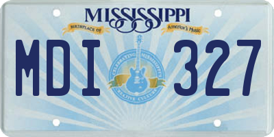 MS license plate MDI327