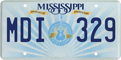 MS license plate MDI329