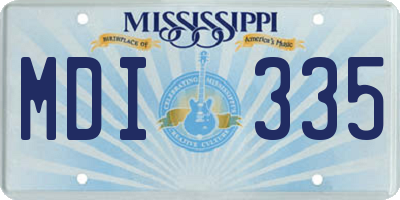 MS license plate MDI335