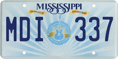 MS license plate MDI337