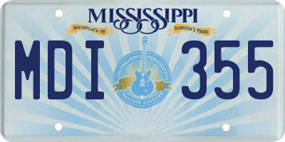 MS license plate MDI355