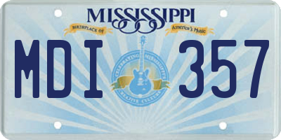 MS license plate MDI357
