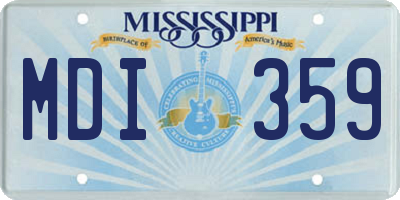 MS license plate MDI359