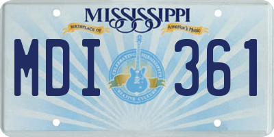 MS license plate MDI361