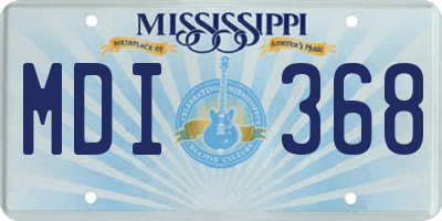 MS license plate MDI368