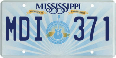 MS license plate MDI371