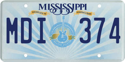 MS license plate MDI374