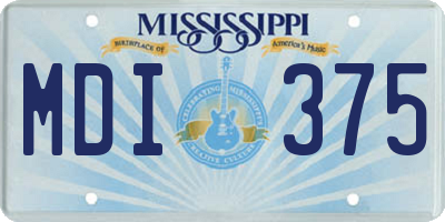 MS license plate MDI375