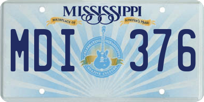 MS license plate MDI376
